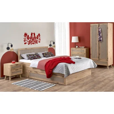 BORNEO 160 bed, ARTISAN OAK / BLACK